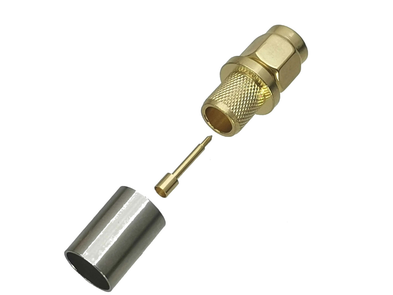 Розʼєм SMA-male для кабелю 5D-FB, RG5, RG6, LMR300 (пайка)
