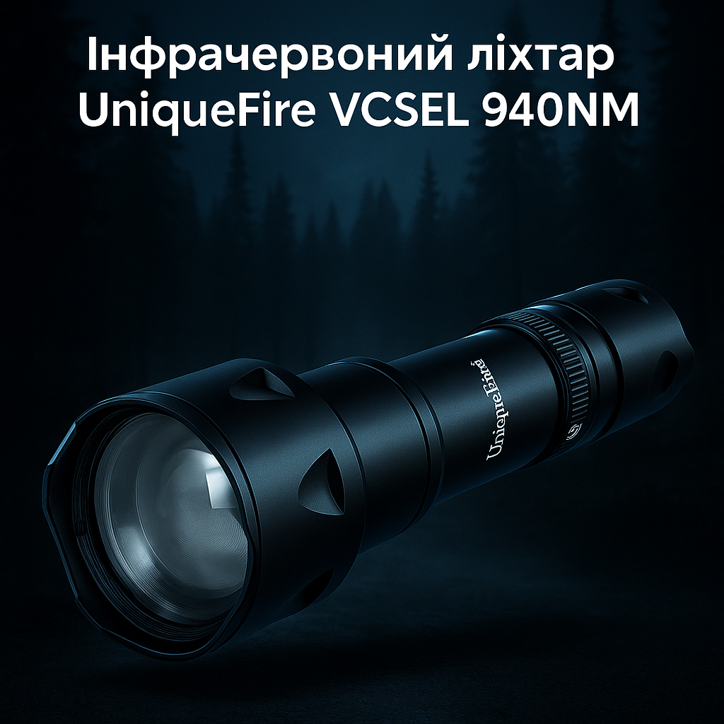 Інфрачервоний ліхтар IR UniqueFire 2002D VCSEL 940NM з батареєю