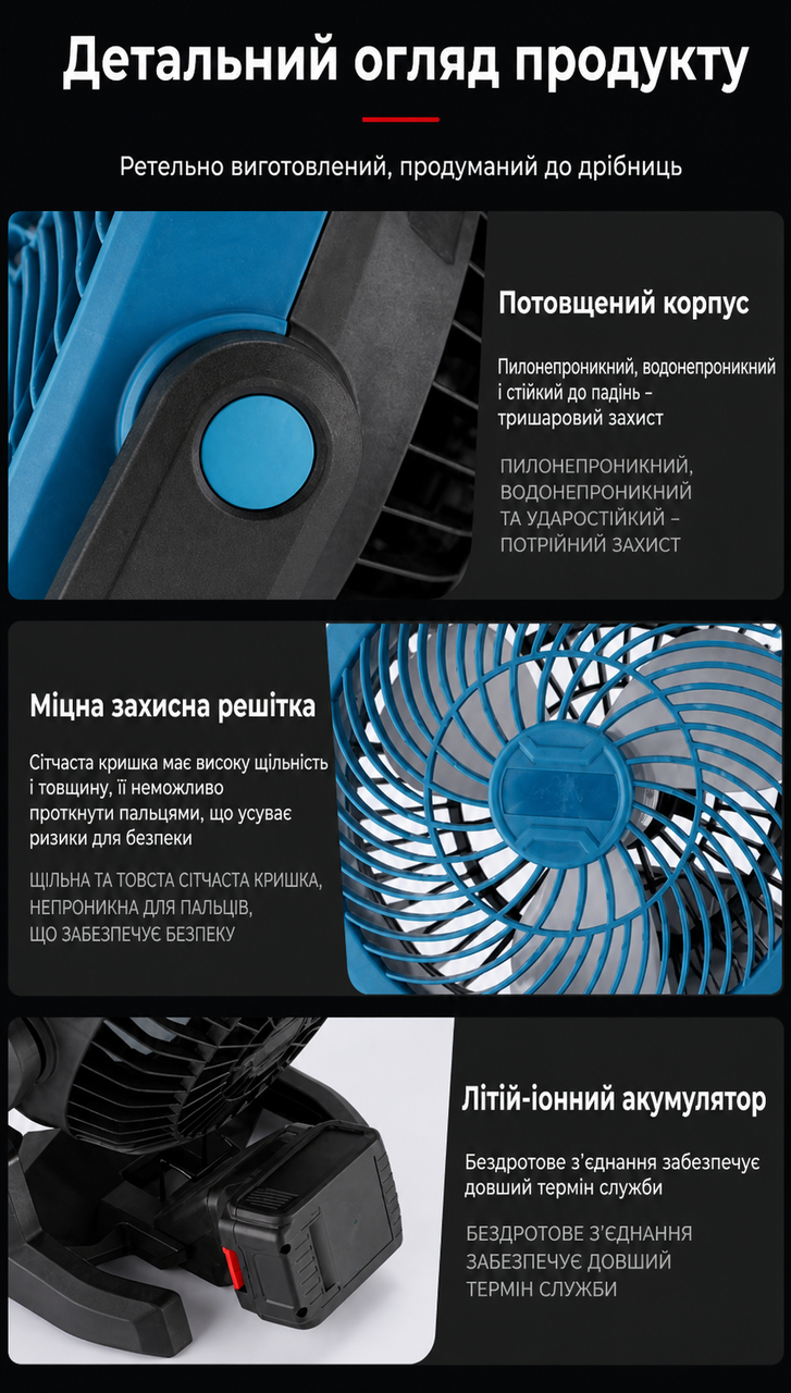 Акумуляторний вентилятор Makita DFS-3120 з акумулятором 3 Ач і зарядним пристроєм