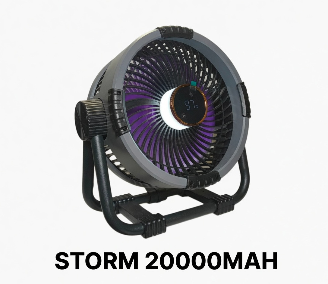 Premium вентилятор STORM M65 20000 мАч — потужний портативний тихий, з пультом і ліхтарем