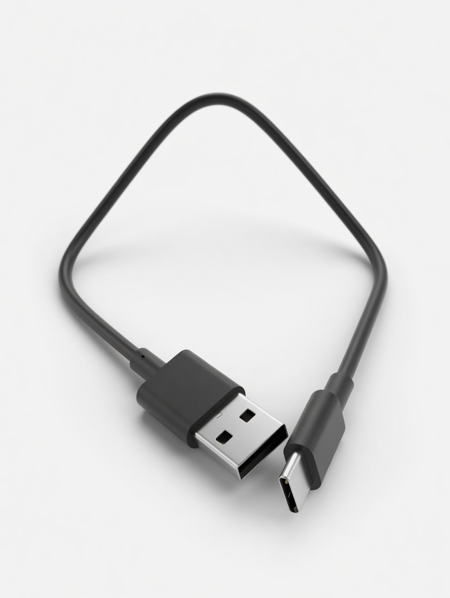 Кабель USB Type-C 30 см, USB-A → USB-C, швидка зарядка до 15 Вт, для павербанка, авто, ноутбука та смартфона