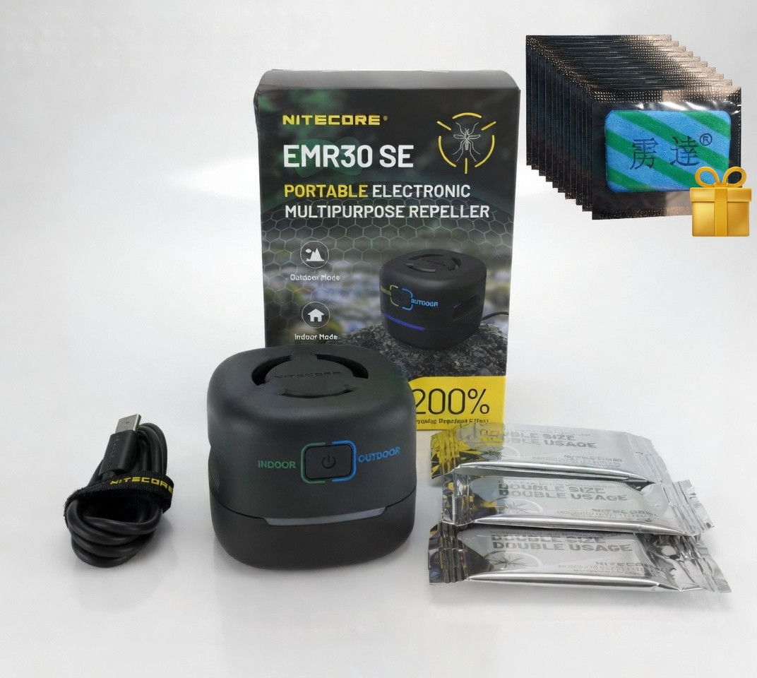NITECORE EMR30 SE — портативний електронний репелент від комарів USB-C, область захисту до 4.9 м, IPX5